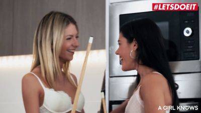 Rebecca Volpetti - Apolonia Lapiedra - Apolonia Lapiedra & Petite Rebecca Volpetti Finger and Kiss in a Hot Lesbian Adventure - sexu.com - Spain